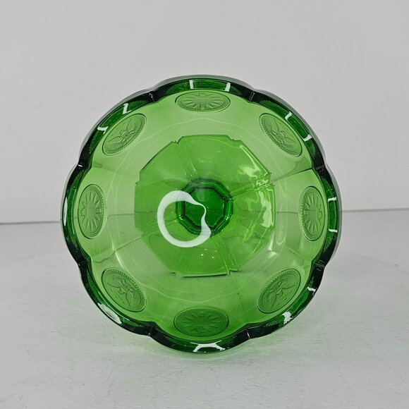 Vintage Fostoria Emerald Green Footed Compote Jam Jelly Candy Dish Coin Dot 4 in - Picture 6 of 6